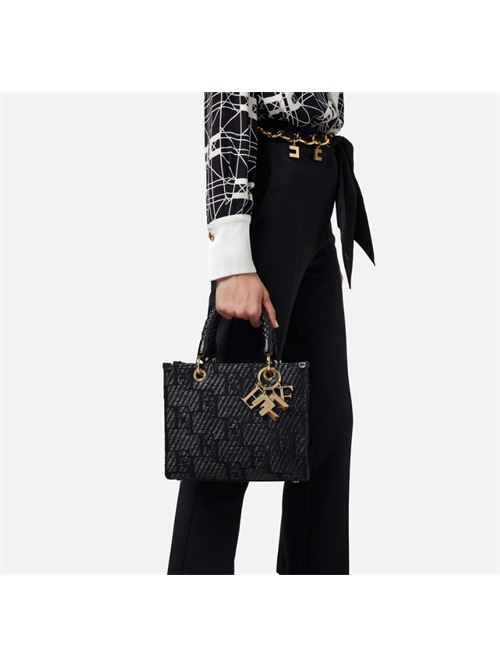 Small shopper in jacquard raffia ELISABETTA FRANCHI | BS27A42E2.110